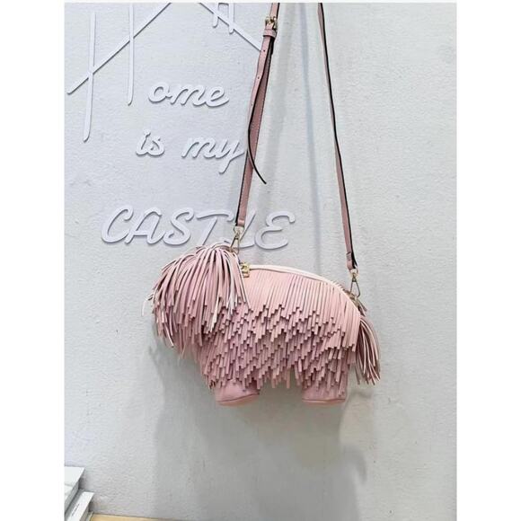 Cute Dog Shape Single Shoulder Bag Tassels Crossbody Bag - Picture 4 of 8